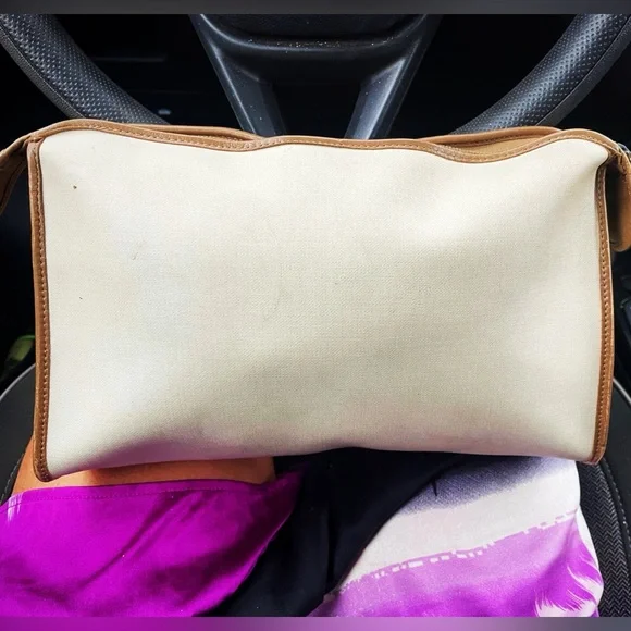 Dior Vintage Canvas and Leather Clutch Pristine